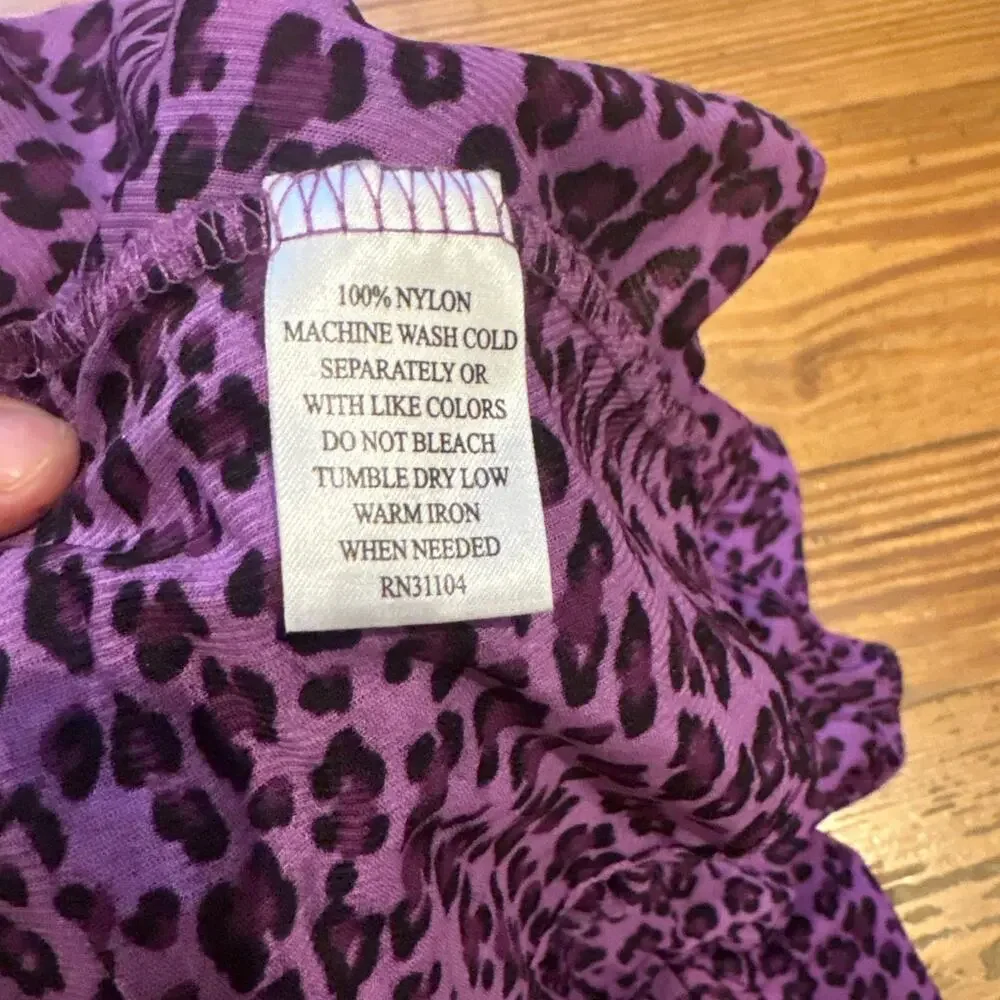 Madison purple black cheetah‎ print ruffle layered tank SIZE M - Picture 4 of 5